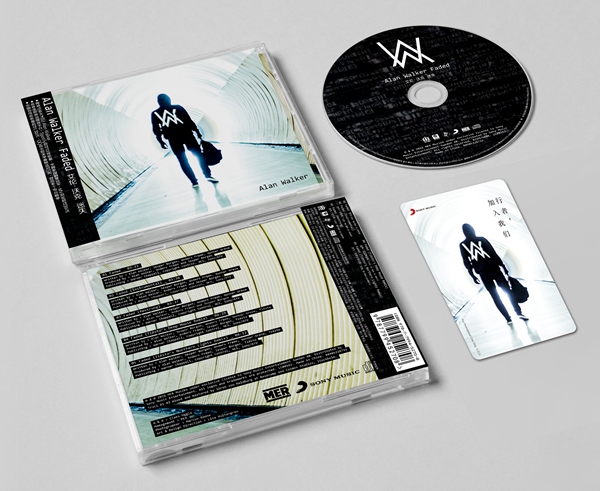 Authentic Dj Dance Music Album Alan Walker Faded Cd + Card Sticker