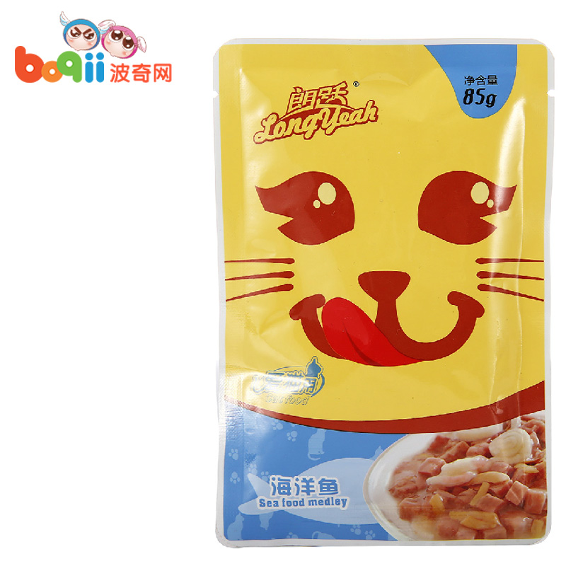 宠物猫零食 朗跃猫用妙鲜包海洋鱼85g 猫湿粮鲜封包*15包 猫零食