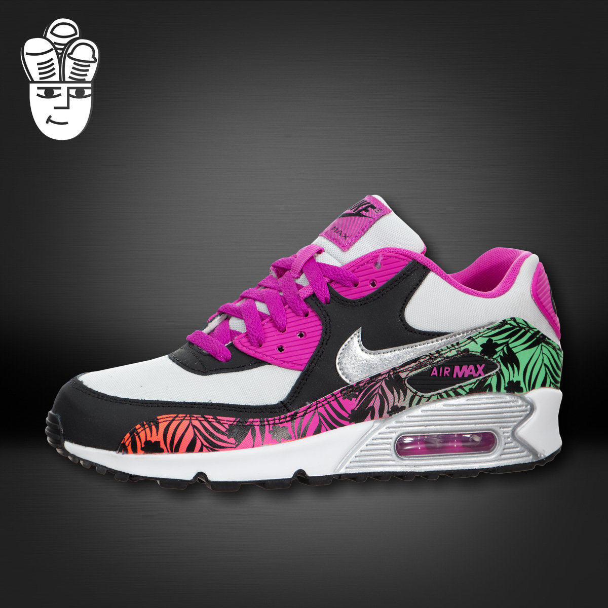 Nike Air Max 90 Print 耐克男女GS炫彩印花气垫跑鞋 704953