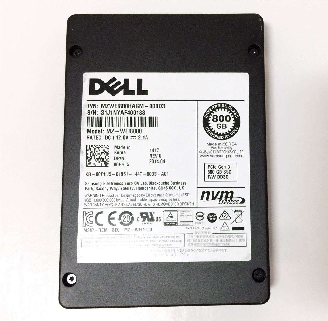DELL OEM Sansung XS1715 800G NVME U 2 Interface SSD Enterprise SSD