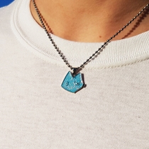 Dutch Leon Karssen blue dirty CAT CAT HEAD necklace CAT HEAD PENDANT LeonKarssen