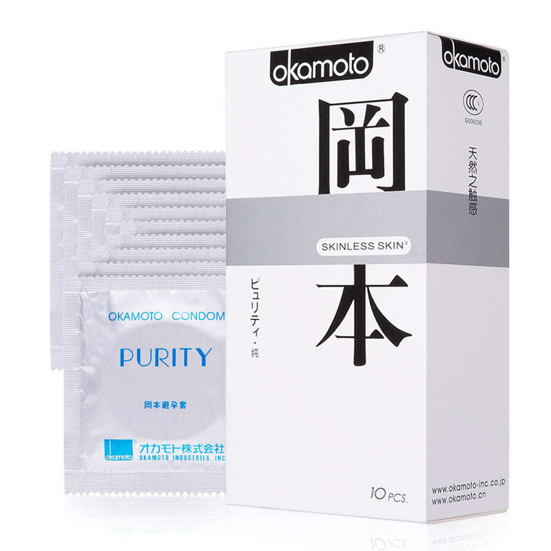 冈本skin系列 纯型避孕套10只装 超薄润滑安全套 成人情趣用品