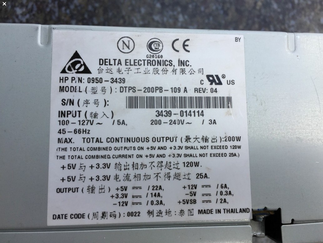 TDPS-200PB-109 A HPP N:0950-3439 3439-014114 Spot