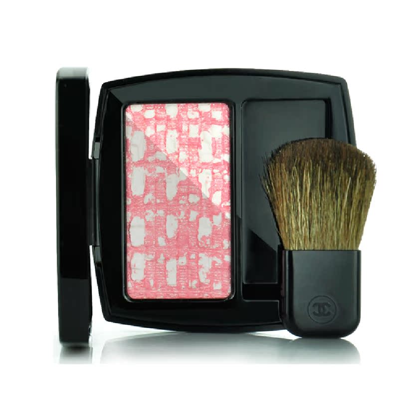 香奈儿 斜纹软呢星彩腮红 淡粉珊瑚玫瑰色丝绒带胭脂刷 专柜代购