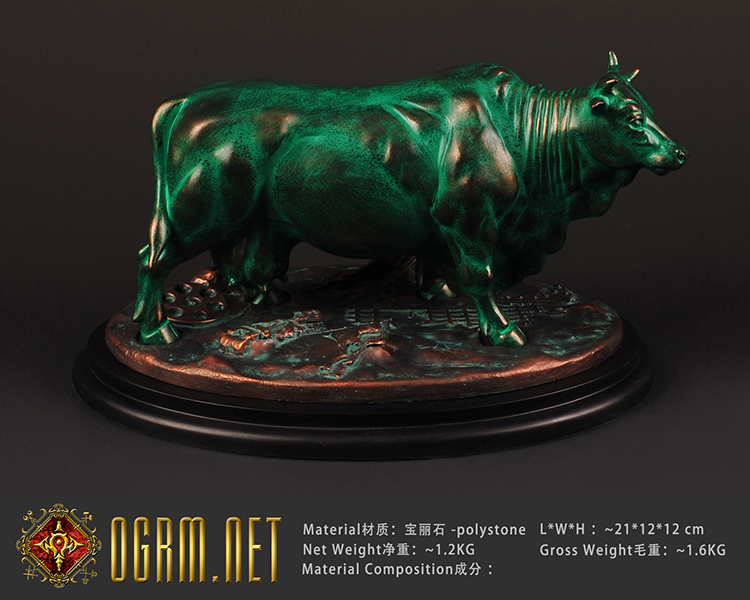 Augma Resin Seiko POL-0373 Radiation Theme Two - headed Bull Brahmin Sculpture Spot