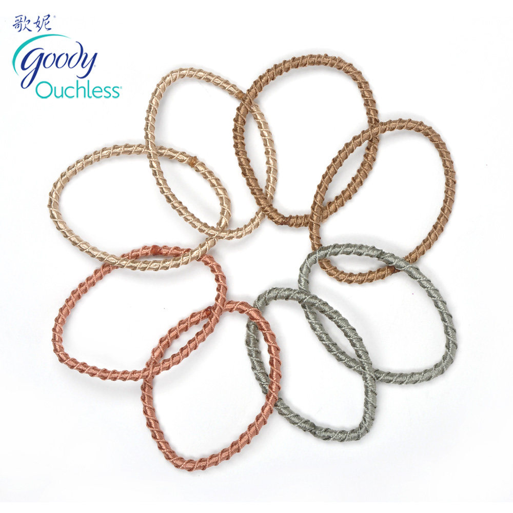 美国Goody歌妮发饰 柔韧发圈 皮筋 发绳 中细款 华丽质感 8根