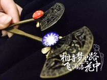  (Hand-made by Sheng Ge)Original historical anti-War theme Communist Party of China cooperation double-sided hairpin hair accessories pair