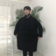 Ở lại nhỏ ~ nam dày trên đầu gối áo dài triều ấm Phiên bản Hàn Quốc của áo khoác cotton công nhân nam rộng