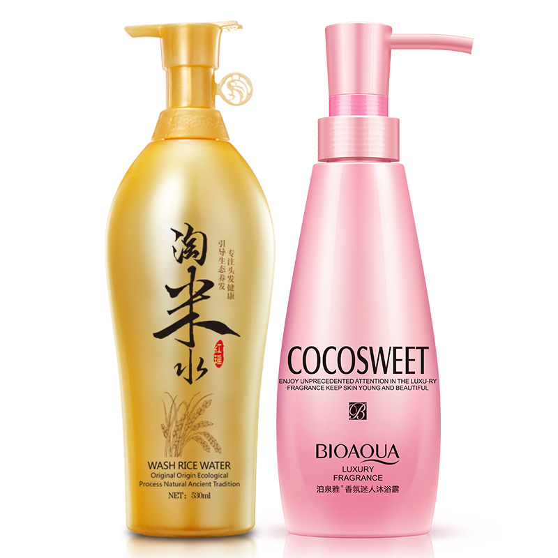泊泉雅Coco香型沐浴露淘米水洗发水洗护套装清爽柔顺控油持久留香