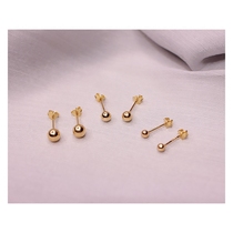 925 sterling silver 18k golden bean stud earrings matte silver bean earrings female mini earring matchstick stick earring ear bone nail