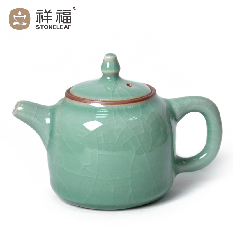 Auspicious blessing of high - grade tea set gift dedicated longquan celadon pot of longquan celadon pot single pot of tea by hand