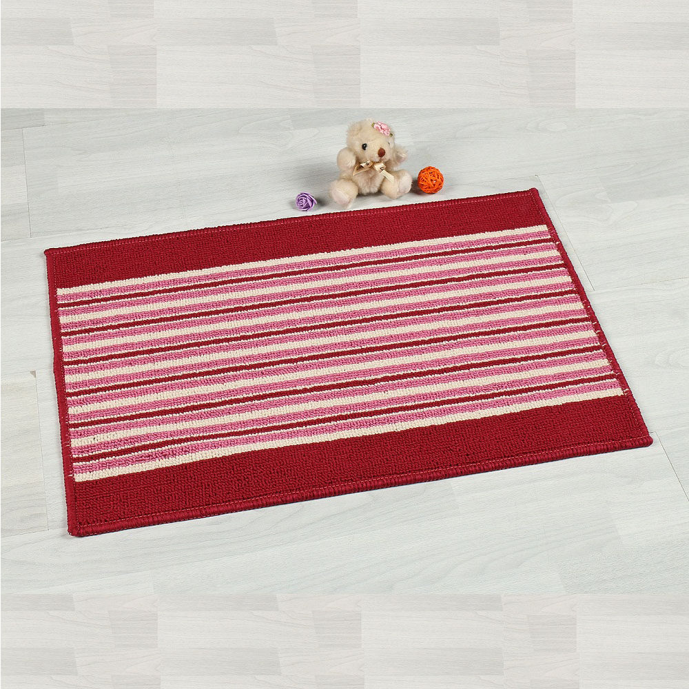 【天猫超市】素雅特彩条家居地毯门垫地垫 38*58cm 1103-001 红色