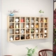 Tùy chỉnh lưới gỗ rắn treo tường tủ lưu trữ ấm trà trang trí nhỏ đồ trang sức sách trưng bày giá sáng tạo cửa hàng đề nghị - Kệ kệ đựng túi xách Kệ