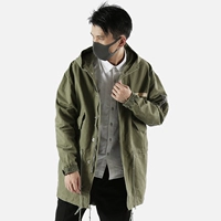 Tide thương hiệu Harajuku Nhật Bản retro nam gió hoang dã M51 dụng cụ Yu Wenle áo gió dài nam áo khoác nam hàng hiệu