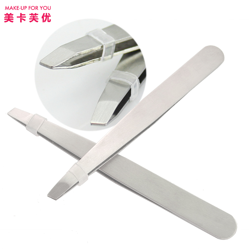 美卡芙优 不锈钢眉夹镊子斜口眉毛夹眉钳拔眉毛修眉刀拔胡子工具