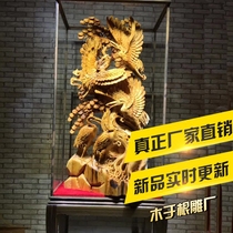 Wood Yin root carving factory Cliff pine Crane five cranes he Shou one carving non-splicing crafts feng shui ornaments