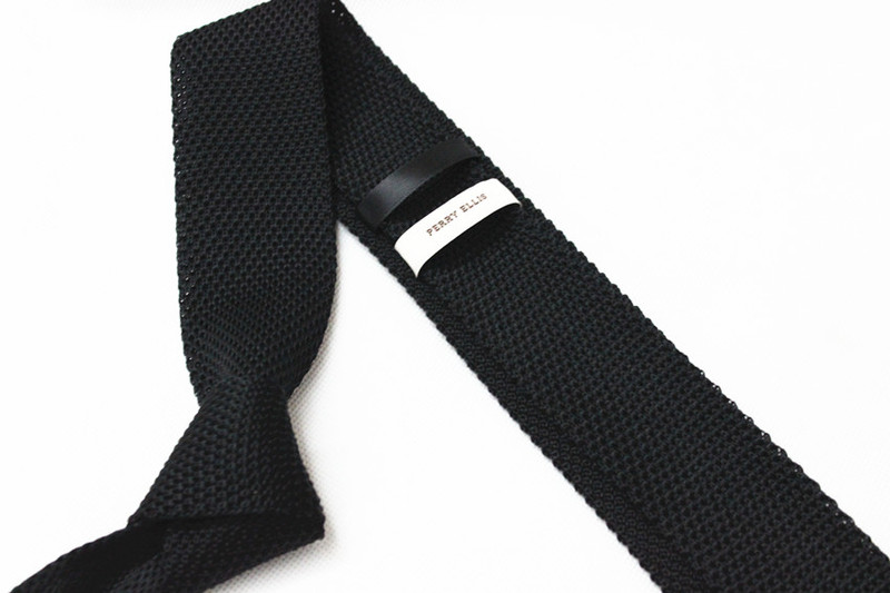 Men's Korean-Style Knitted Wool Casual Tie 5cm Black Solid Color Versatile Tie