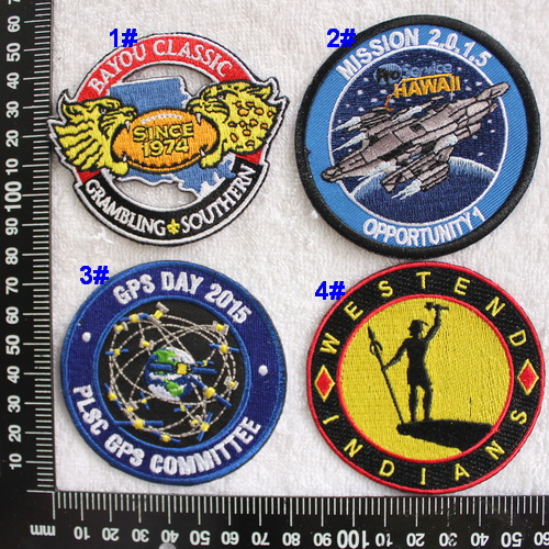 Heart embroidery YD05 Rugby Satellite Aircraft Indian Martial Art Soldier Back Adhesive Clothing 7 5CM Patch