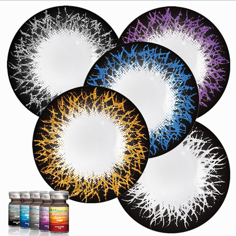 买2送2】博士伦年抛新锐晶彩大直径混血美瞳隐形近视眼镜1片