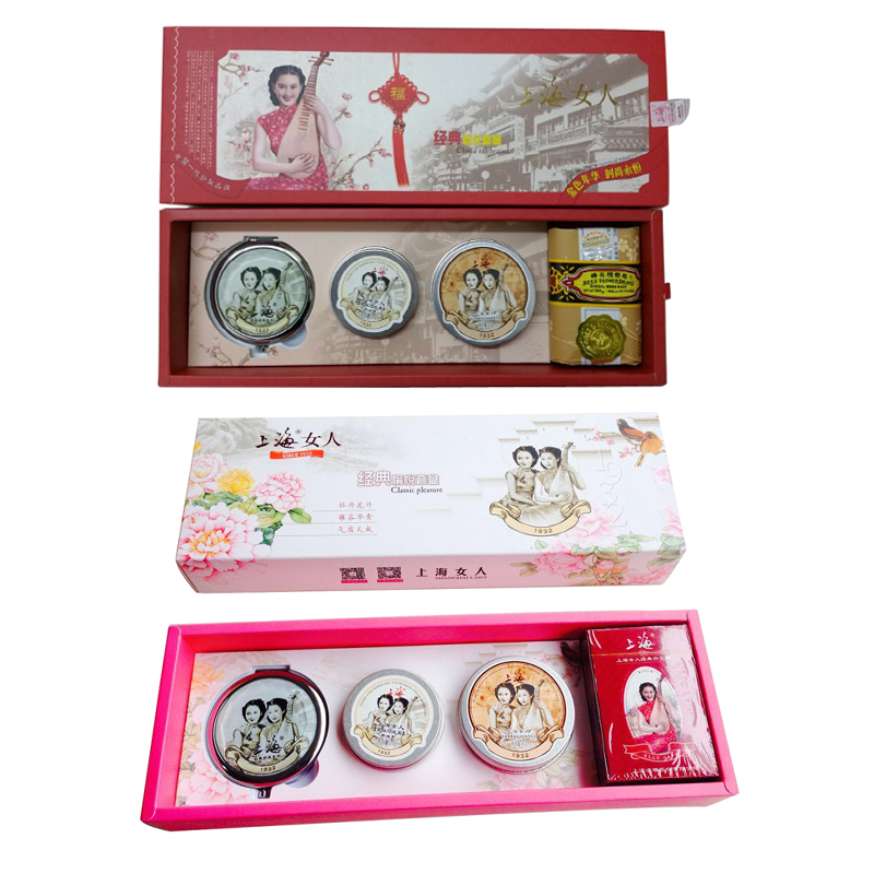 国货正品上海女人 经典喜庆愉悦套盒 经典国货礼盒雪花膏猪油膏