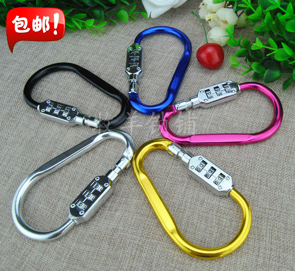 D-type gourd buckle lock non-mountaineering buckle fast-hanging buckle backpack basket key lock hook helmet anti-theft lock combination lock