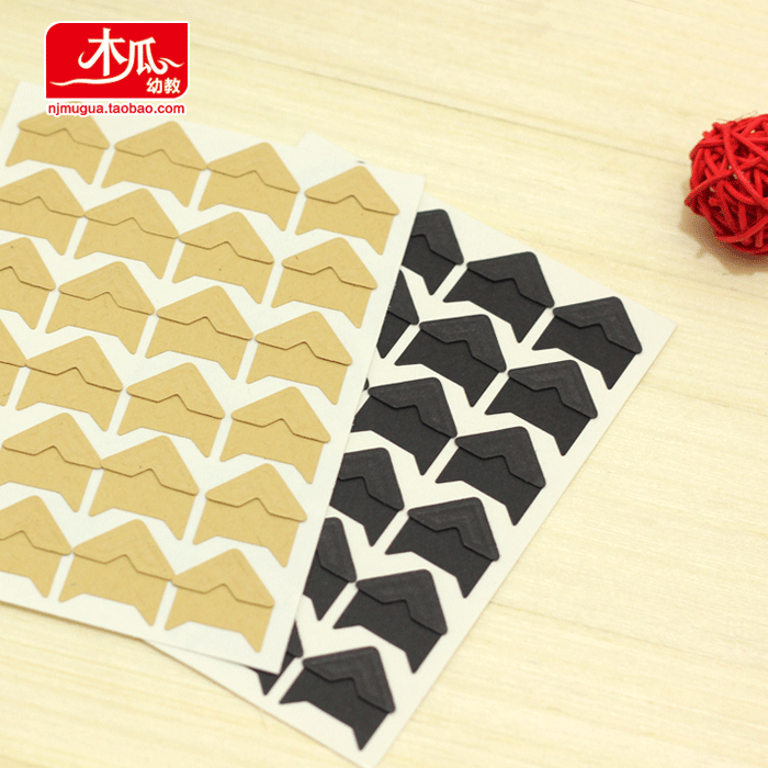Classic new kraft paper photo corner sticker DIY baby photo book adhesive corner 240 sheets