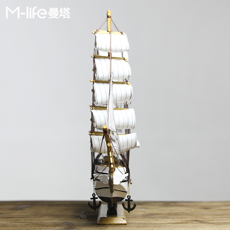 一帆风顺大木船帆船木质装饰品创意模型工艺品船模家居小摆件海盗