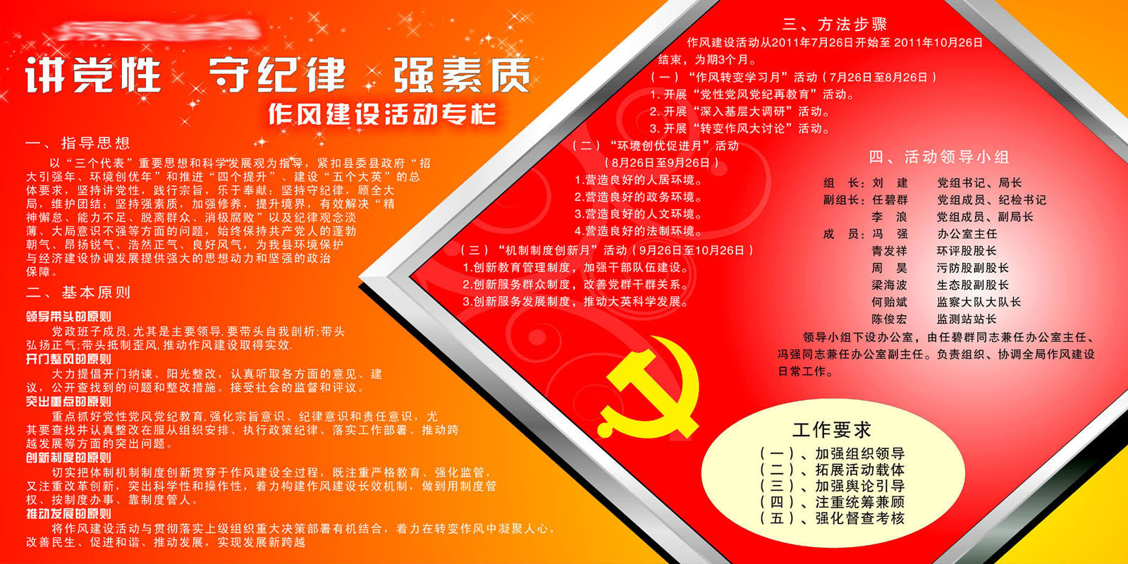 610办公装饰海报展板素材784环境保护局讲党性活动专栏作风建设