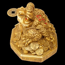 Pure copper gold Chan Zhaocai Jinbao ornaments toad large three-legged golden cicada wine cabinet shop opening gifts