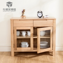  Dining side cabinet full solid wood modern simple dining room cabinet Living room locker kitchen tea cabinet two doors three doors