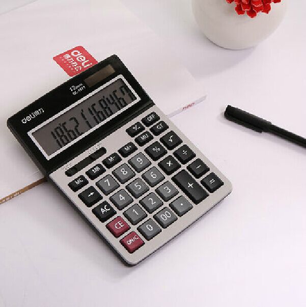 deli's right-hand 1671A solar calculator computer's right-hand universal calculator office use-Taobao