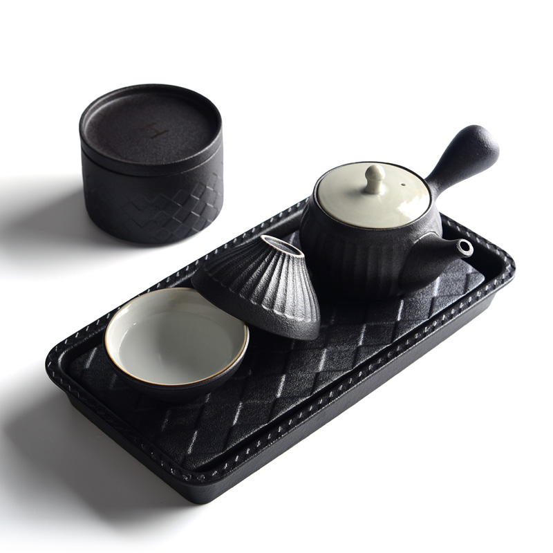 Kung fu tea set two small suit a pot of two ceramic tea tray household contracted office teapot dry tea table