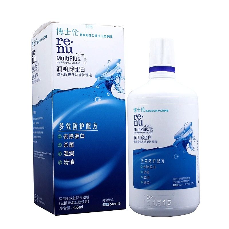 博士伦RENU润明除蛋白隐形眼镜多功能护理液 美瞳 355ml
