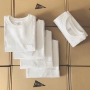 [cổ áo phẳng hai kim] 270g nam trắng tinh khiết túi ngắn tay áo thun cotton mềm mại nửa tay nam áo phông nam tay ngắn cổ trụ