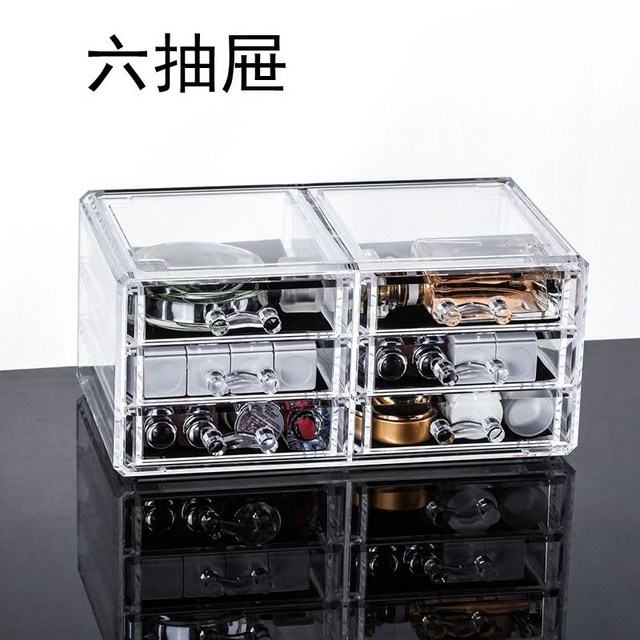 Transparent plastic cosmetic storage box Jewelry box makeup storage Acrylic drawer desktop Lipstick
