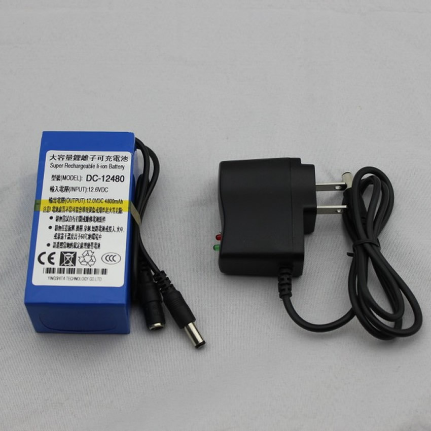 Polymer battery camera display field spare rechargeable lithium battery DC12V4800mAh to send charger