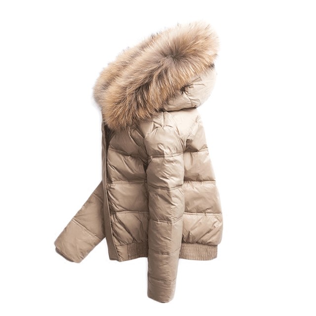 Small down jacket women's short 2023 new Korean version slim fit big fur collar small coat student jacket winter