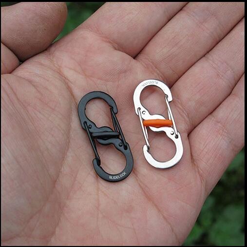 Outdoor EDC hanging buckle key buckle with locking anti-theft lock pull chain lock 8 word buckle S buckle Safety buckle Size number