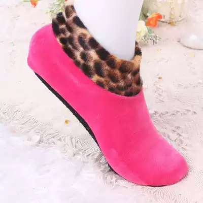  Autumn and winter plus velvet thickened men's and women's floor socks, dispensing non-slip short tube yoga socks, warm short socks