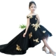 Trẻ em ăn mặc công chúa váy hoa cô gái váy cưới váy chéo vai hiện catwalk trang phục chủ