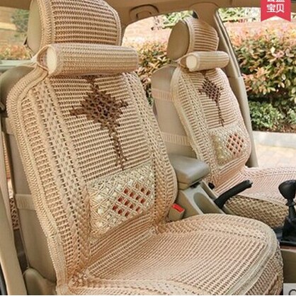 手工编织汽车坐垫夏季 全包 四季通用座垫 新款小轿车 冰丝凉垫套