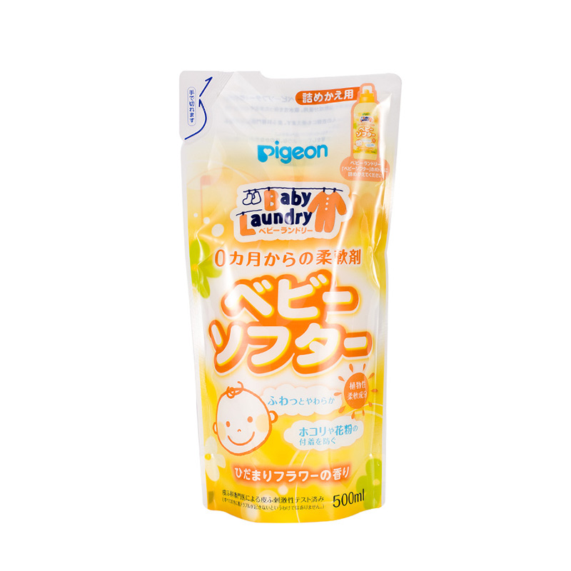 日本 贝亲衣物柔顺剂宝宝柔顺剂补充装贝亲衣物柔顺剂替换装500ML