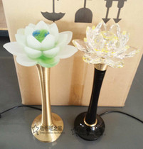 Adolu Lotus lantern Buddha Hall for lamp FG7002 Auspicious Glazed Crystal Lamp LED Changming Lamp Buddha front light 5 inches