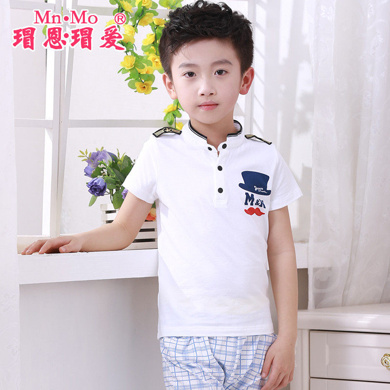瑁恩瑁爱童装男童短袖t恤夏装短袖polo衫纯棉男孩学生T恤2016新款
