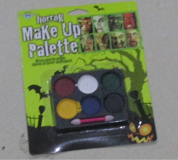 Halloween face paint masquerade supplies props fans clown face paint six-color makeup set