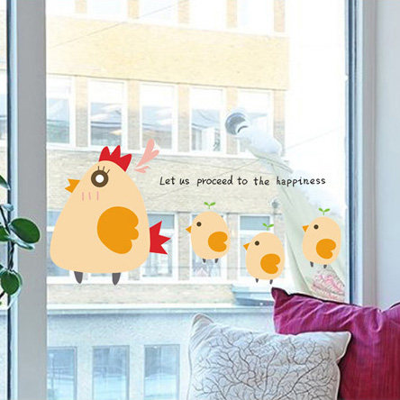 Cute funny decorative stickers refrigerator kitchen overall cabinet desk air conditioning stickers small rooster waterproof wall stickers