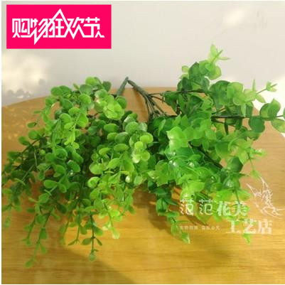 Simulation flower single bunch green plant Milan grass leaf gardening flower arrangement Eucalyptus plastic flower grass silk flower fake flower