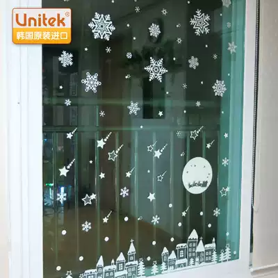 South Korea Union Children's Room Christmas Luminous Sticker Paper Glass Sticker Snowman Decal Snowflake Sticker Large