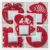 Creative wedding supplies wedding room decoration New House felt festive red switch stickers non-woven wall stickers