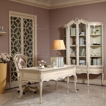 European desk office furniture solid wood carved computer desk writing desk luxury study executive desk boss desk